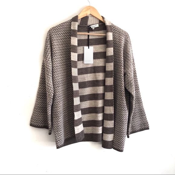 Cocogío Wool-Blend Taupe Cardigan - Picture 1 of 6